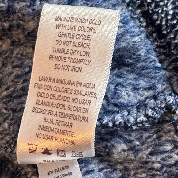 Stan Herman sweatshirt Womens Sz XL Sherpa full zip loungewear comfortable Blue - Picture 8 of 11